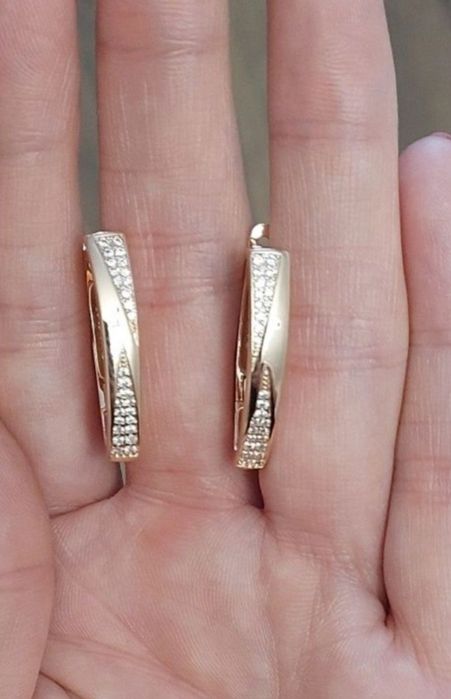 Kolczyki Różowe złoto 585