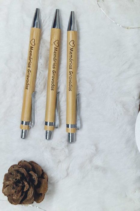 Canetas Personalizadas em Bambu - Ideal para Ofertas