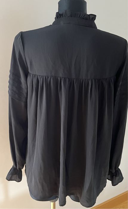 Marsala czarna zwiewna koszula Boho