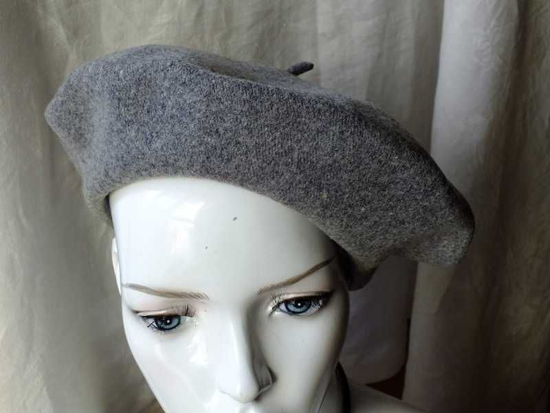Beret damski szary