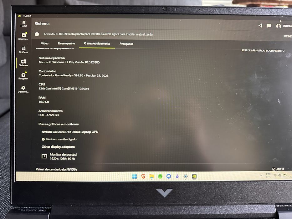HP Victus 16-d1 series i5 12th RTX 3060 16GB DDR5
