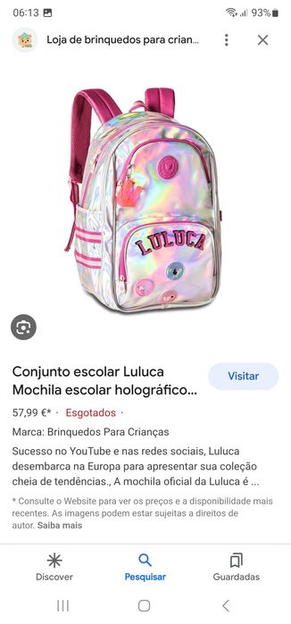 Mochila holográfica luluca
