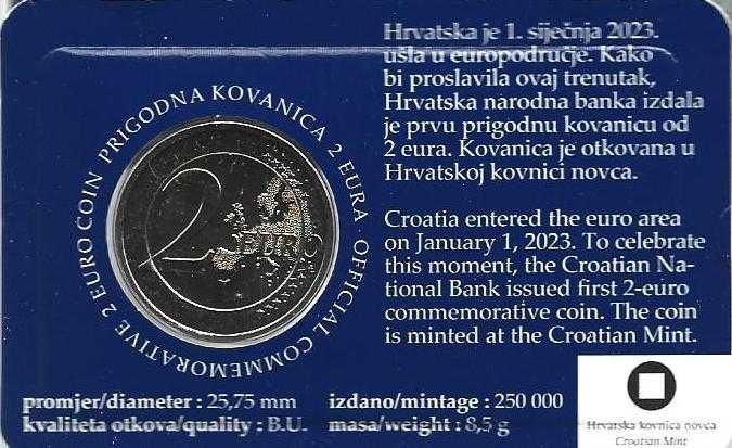 Croácia - - - - - Moedas Comemorativas de 2 Euros