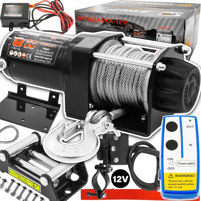 Wyciągarka elektryczna 12V 1,1T 2500 LBS do QUADA BUGGY OFFROAD