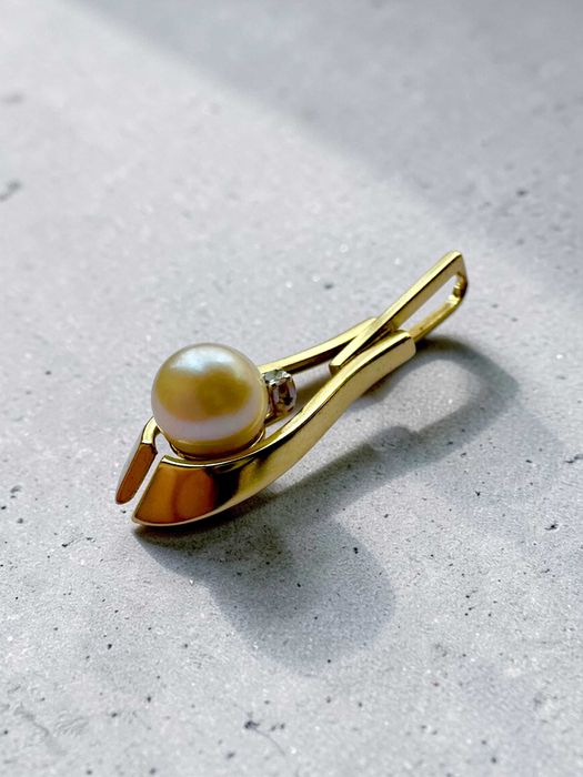 Złota przywieszka z perłą i cyrkonią – próba 585 / 2,95 g p197