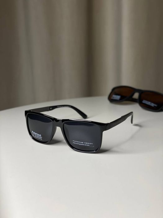 Porsche Design окуляри чоловічі чорні матові сонцезахисні Polarized UV400 окуляри від сонця для водіння стильні універсальні 924