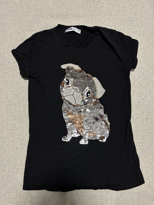 Koszulka T-shirt buldog cekiny FB Sister