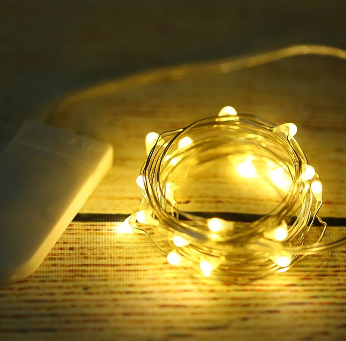 Светодиодная яркая гирлянда на батарейках 3м