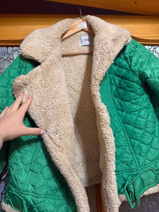 Стьобана Куртка-Авіатор в Насиченому  Зеленому Кольорі