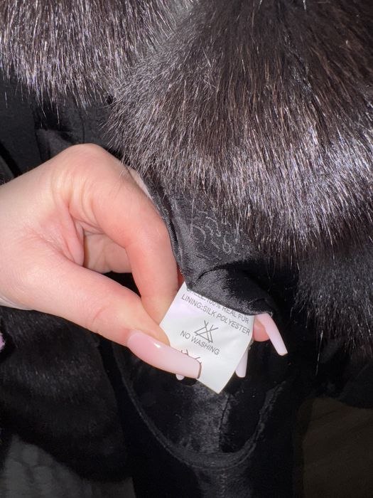 Futro z lisa czarnego płaszcz nowe xs/s 3 w 1 naturalne kamizelka