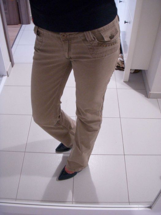 Spodnie jeansowe khaki biodrówki 36 S