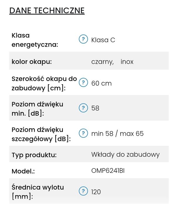 Okap kuchenny Amica