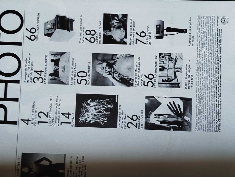 Revista Photo francesa muito rara e antiga 167 Agosto de 1981
