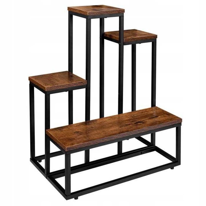 Kwietnik metalowy stojący loft rustykalny regał stojak na kwiaty NOWY