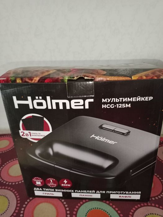 Мультимейкер Hölmer HCG-12SM 2 в 1 | Гриль + Вафельниця | Змінні панелі