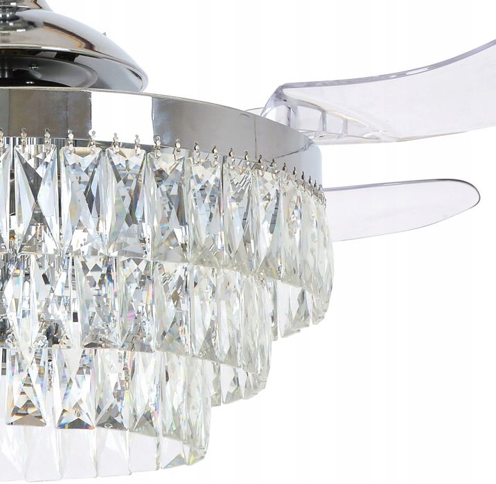 Wentylator Żyrandol sufitowy Fanaway Veil LED chrom DIAMOND + pilot