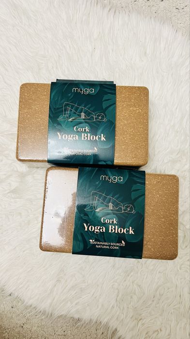 2 sztuki Kostka / bloczek do jogi z korka MYGA – nowe 2 sztuki