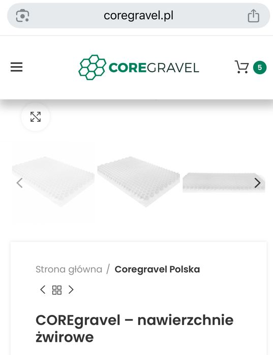 Kratka nawierzchnia żwirowa Coregravel 5szt