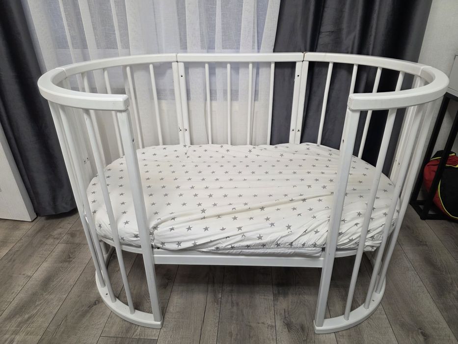 Дитяча кроватка 7 в 1 трансформер біла