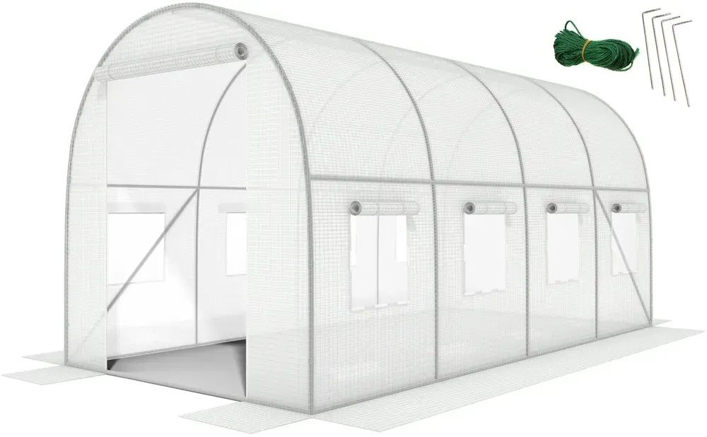 ЗНИЖКИ Садова теплиця парник 10 м² (4×2,5×2 м) оцинкована з UV прозора