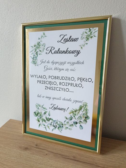 Karta zestaw koszyk ratunkowy A4 złoto srebro inne