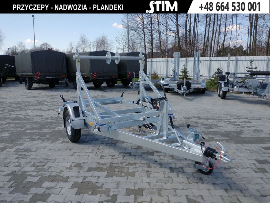 STIM Kablowa STIM S21/KB-ST/1300, vr.1300kg  Nowa przyczepa do transportu bębna z kablem, wytrzymała i funkcjonalna