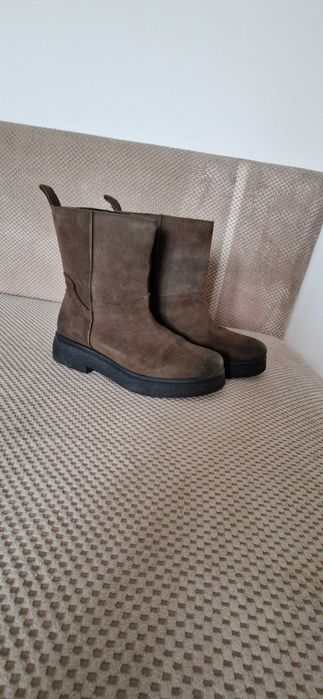 buty trapery zimowe kozaki rom 38/39 skóra naturalna zamszowa