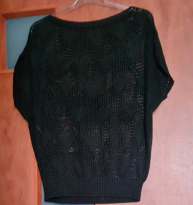 Czarna ażurkowa bluzka roz M/L
