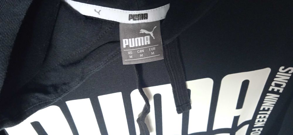 Bluza Puma prosta z kapturem czarno-biała rozm.M-jak nowa