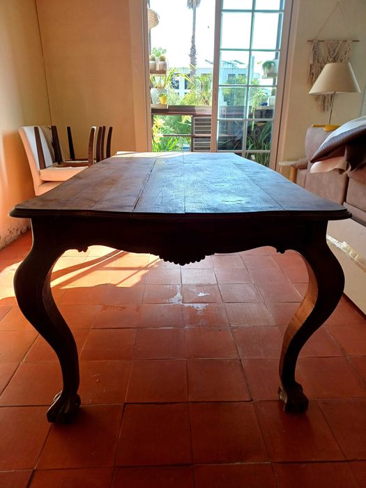 Mesa rustica em madeira maciça de carvalho
