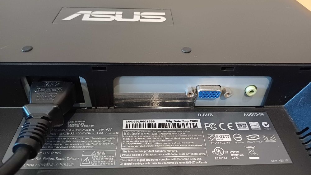 Monitor ASUS ASUS Modelo VW192S