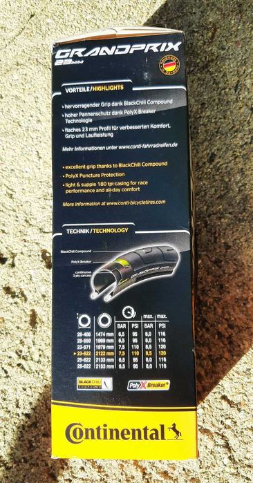 Novo pneus de bicicleta dobrável Continental Grandprix 23-622 (700x23C)
