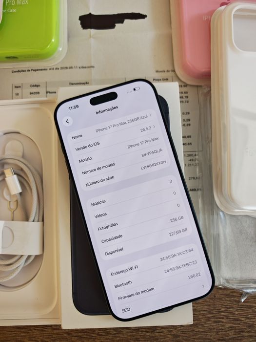 iPhone 17 Pro Max  6.9" 256GB Azul Seminovo C/Garantia  Aceito Ret