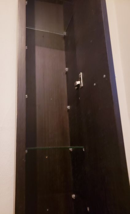 Móvel wengue prateleiras vidro 152 altura contraplacado maritimo