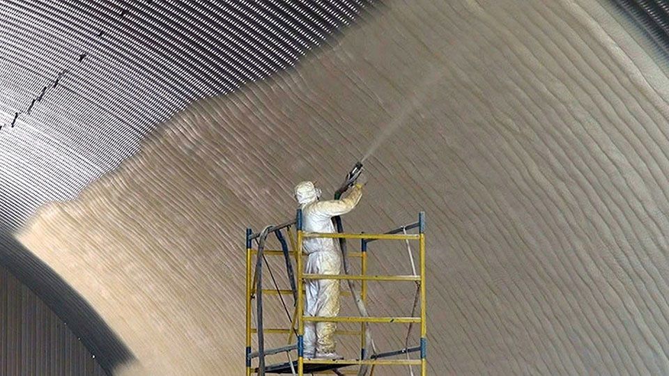 Утеплення даху. Ппу. Утеплення піною. Ангарів. Поліуретаном.