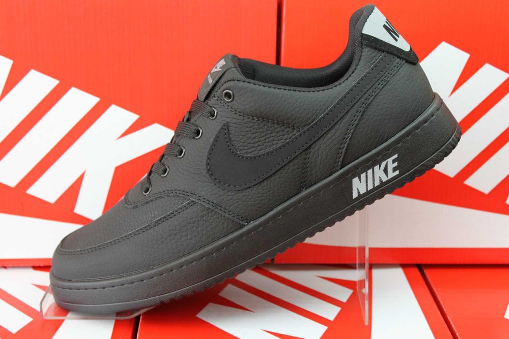 Nike  черные кеды кроссовки кросівки из натуральной кожи(код:26-22чер)