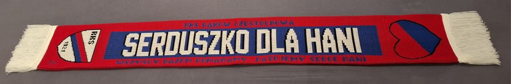 Szalik RKS Raków Częstochowa Serduszko dla Hani Nowe O.K.
