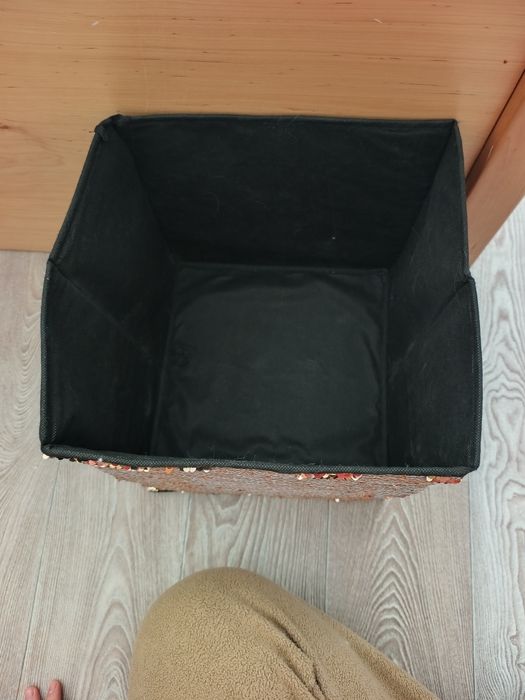 Короб для зберігання з паєтками 30*30*30