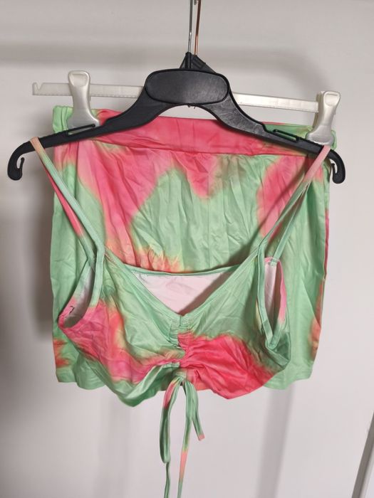 Komplet tęczowy kolorowy spódniczka top mini  m/l nowy