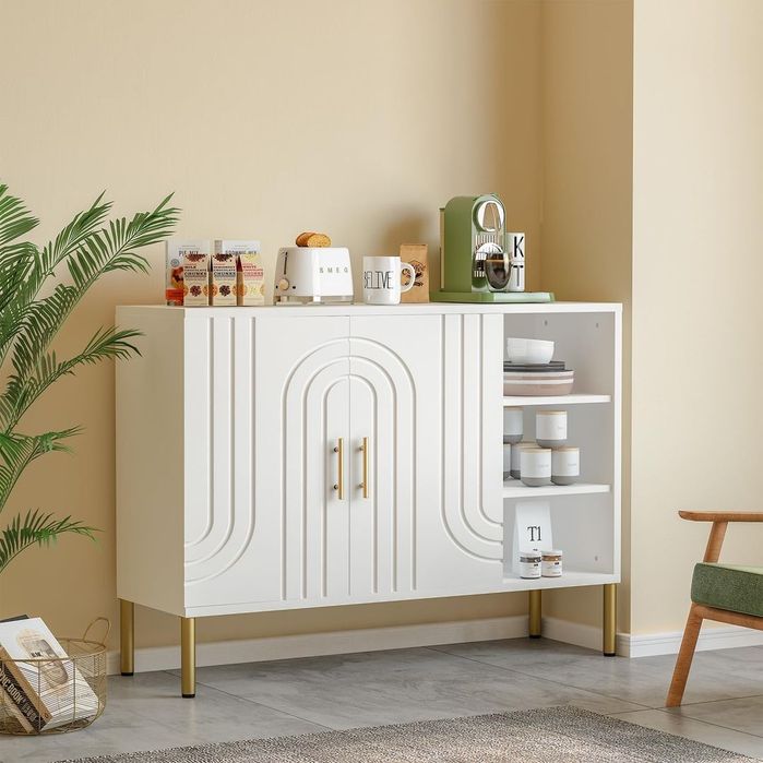 Nowa biała komoda, konsola, szafka rtv. glamour, japandi, loft, boho