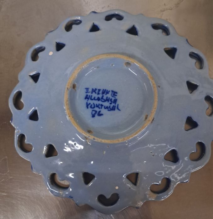 Prato faiança azul de Alcobaça