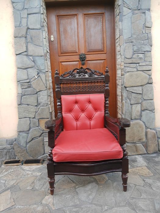 Fotel Tron nowa naturalna skóra