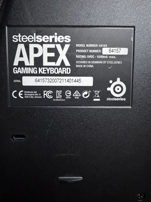 игровая клавиатура SteelSeries Apex [RAW] состояние отличное.