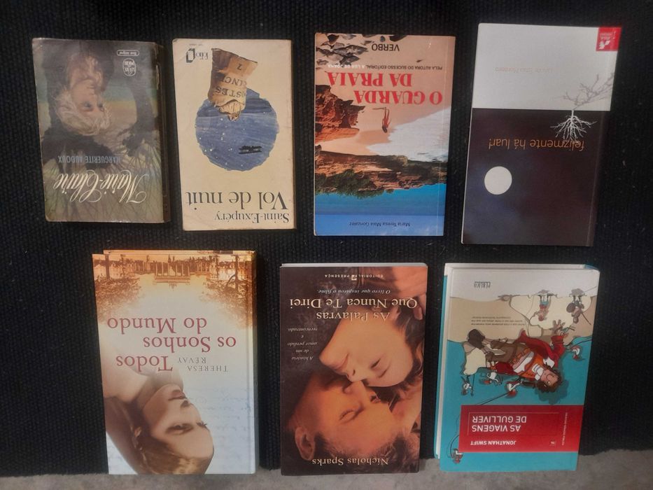 Vários livros infantis, romances,  receitas, saúde e bem estar