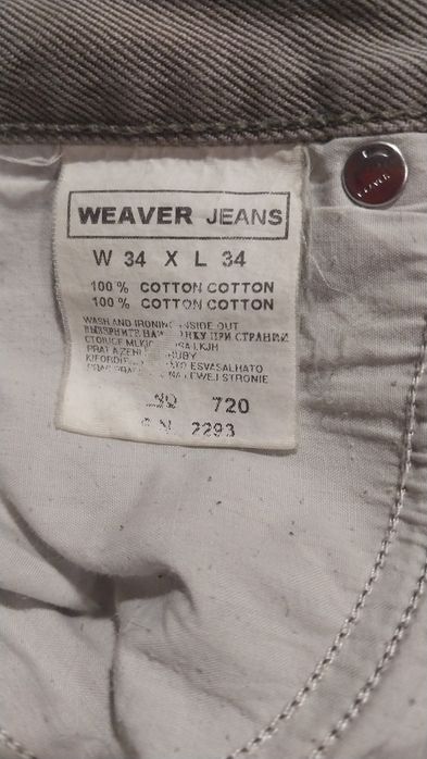 Стильні чоловічі джинси Weaver Jeans L (34), світло-сірі.