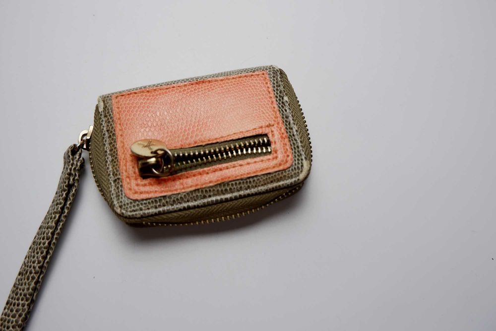 Мини кошелек под кожу рептилия на молнии женский визитница ключница