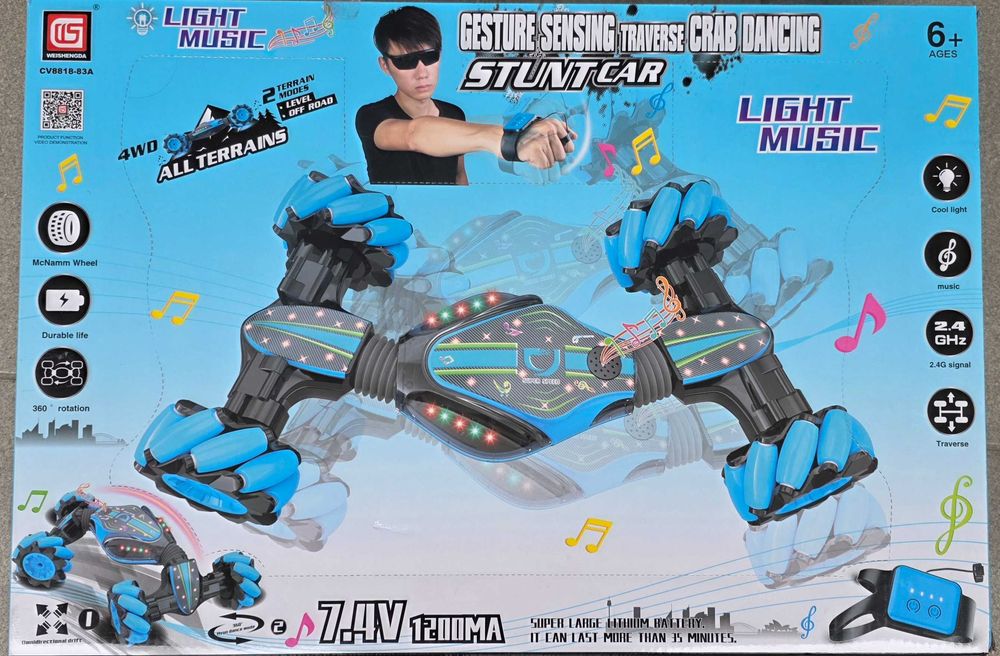 Samochód zdalnie sterowany gestami i pilotem. Drift. Używany