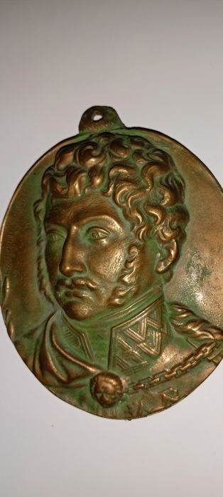 Medal, plakietka, ryngraf, obraz Ks. Józef Poniatowski z mosiądzu
