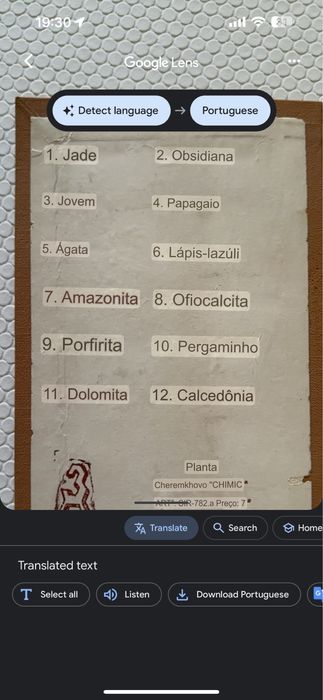 Livro vintage de pedras preciosas da União Soviética