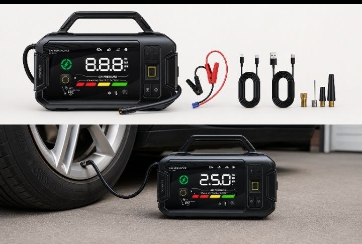 Baseus PrimeTrip VJ1 4-в-1 3000A — бустер, компресор, Power Bank